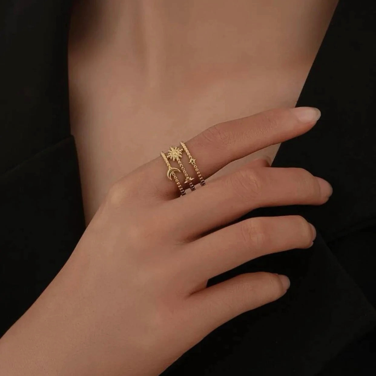 Sun and moon ring