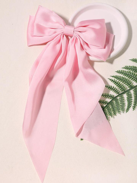 Long bow Alligator Clip Blush