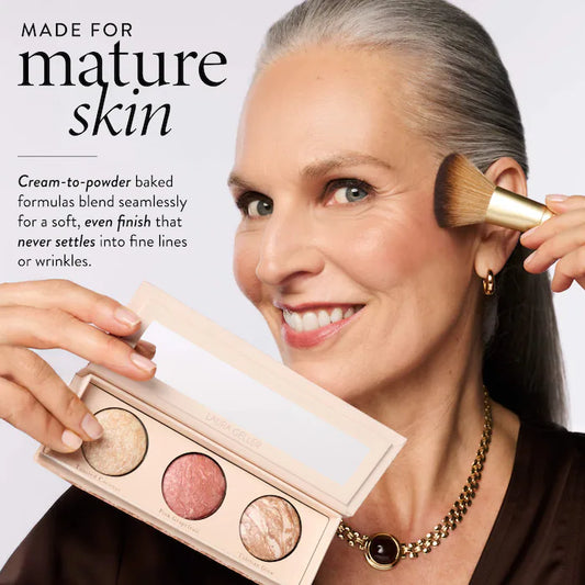 Laura Geller Geller's Greatest Lift-n-Glow Face Palette & Dual-Ended Blush + Bronzer Brush